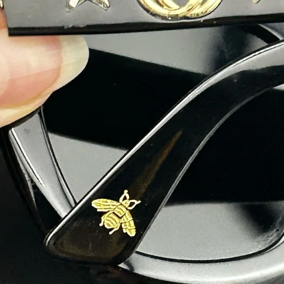 GUCCI GG0208S Round Frame Star Grey Gradient Black Sunglasses - Picture 8 of 16